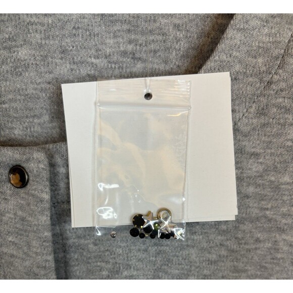 QUAKER FACTORY Embellished Christmas Gray Snap Front Sweatshirt 2X Holiday Tree - Picture 8 of 16